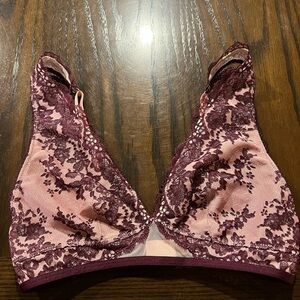 Victoria Secret Dream Angles Purple Pink Mesh Lace Bra Size Small